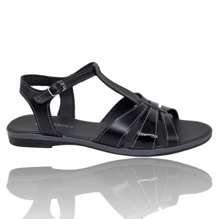 Toate Sandalele Pentru Femei - Sandale Damă Casual Confort Din Piele Naturală Neagră 6007