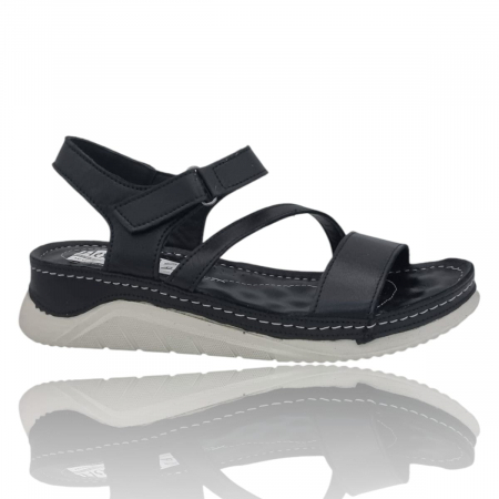 Sandale Casual Pentru Femei - Sandale Damă Casual Confort Din Piele Naturală Neagră 6346