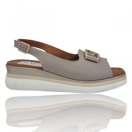 Sandale Casual Pentru Femei - Sandale Damă Casual Confort Din Piele Naturală Vizon 6343