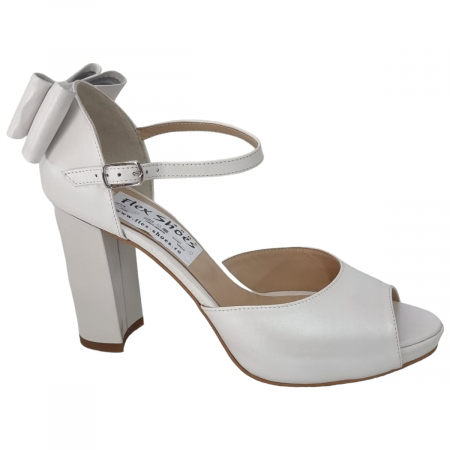Sandale Elegante Pentru Femei - Sandale Damă Elegante Din Piele Naturală Alb 6540