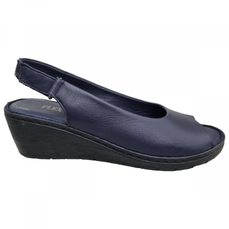 Sandale Casual Pentru Femei - Sandale Damă Din Piele Naturală Blue 6200