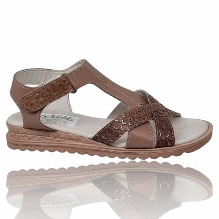 Sandale Casual Pentru Femei - Sandale Damă Din Piele Naturală Maro 6152