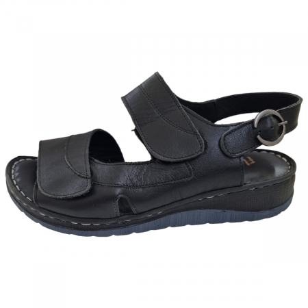 Sandale Casual Pentru Femei - Sandale Damă Din Piele Naturală Negru 6199
