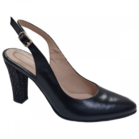 Sandale Elegante Pentru Femei - Pantofi Damă Din Piele Naturală Negru 3245