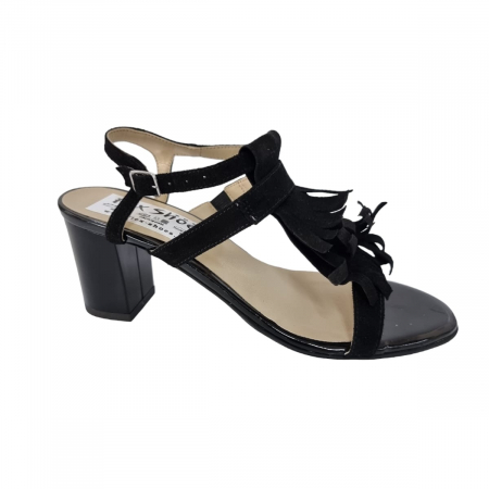 Sandale Elegante Pentru Femei - Sandale Elegante Damă Din Piele Naturală Negru 6537