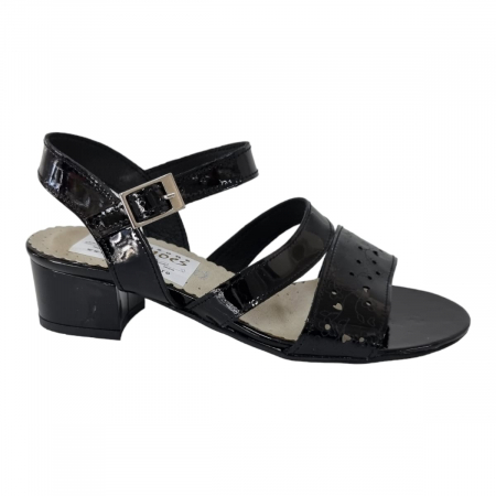 Sandale Elegante Pentru Femei - Sandale Damă Elegante Din Piele Naturală Negru 6554