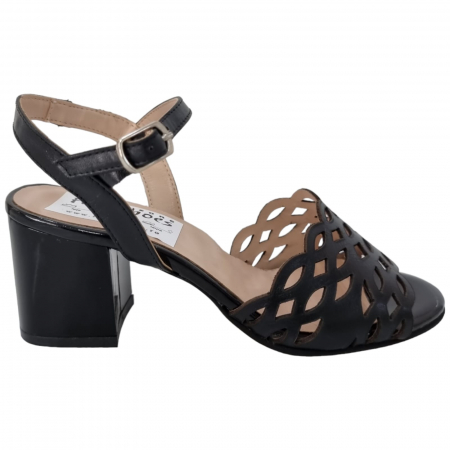 Sandale Elegante Pentru Femei - Sandale Damă Elegante Din Piele Naturală Negru 6556