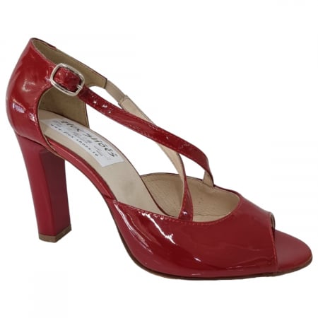 Sandale Elegante Pentru Femei - Sandale Damă Elegante Din Piele Naturală Roșu 6550