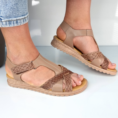 Sandale Damă Din Piele Naturală Maro 6152 [3]