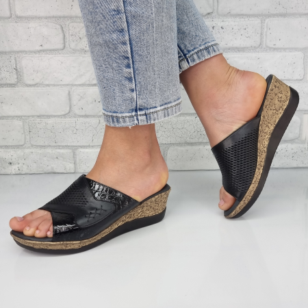 Sandale pentru femei, din piele naturala, culoare NEGRU , COD-1449 [1]