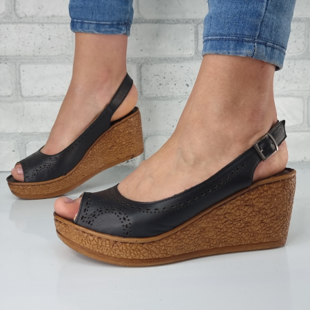 Sandale Damă Din Piele Naturală Neagră 6176 [1]