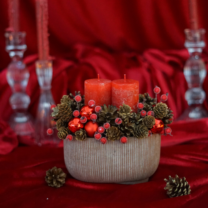 Aranjament de Craciun cu lumanari [2]