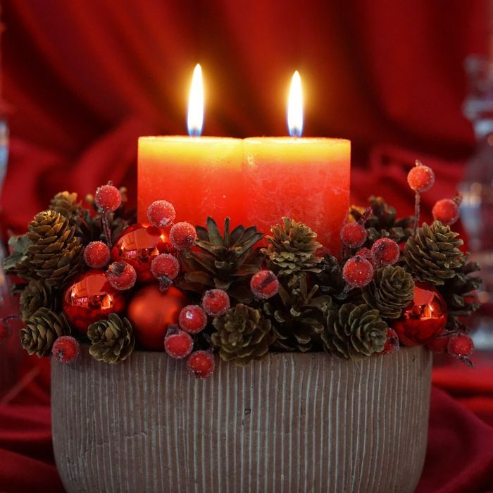 Aranjament de Craciun cu lumanari [3]