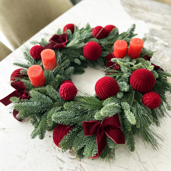 Coronita pentru masa de Craciun rosie [2]