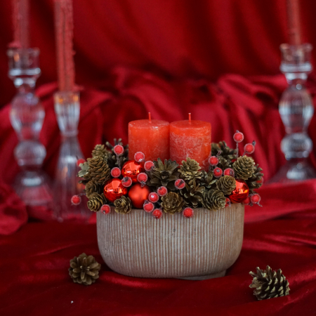 Aranjament de Craciun cu lumanari [1]