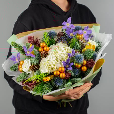 Buchete de Craciun - Buchet de iarna cu Hortensie