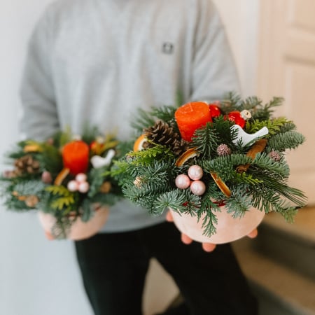 Cadouri si aranjamente de Craciun - Cutie de Craciun cu brad si lumanare