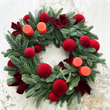 Coronite de Craciun - Coronita pentru masa de Craciun rosie