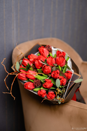 Buchet Lalele si Skimmia [1]