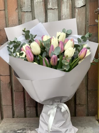 Produse - Buchet lalele in ambalaj bicolor