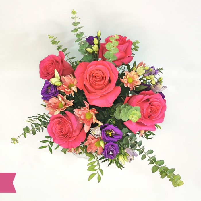 Aranjament floral trandafir,eustoma,criantema [2]