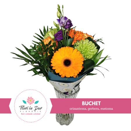 Buchet cu Crizantema, gerbera, eustoma [1]