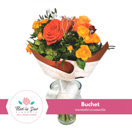 Buchet cu trandafiri și amarilis [1]