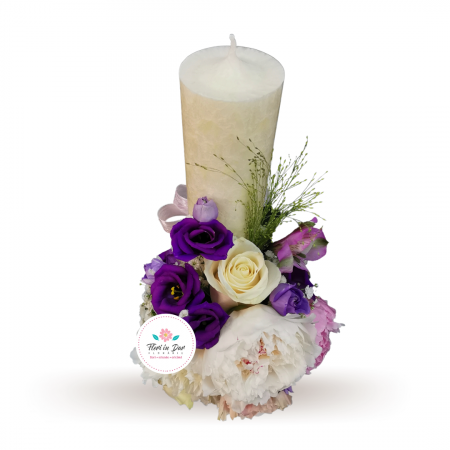 Lumânări de cununie cu bujori eustoma trandafiri [2]