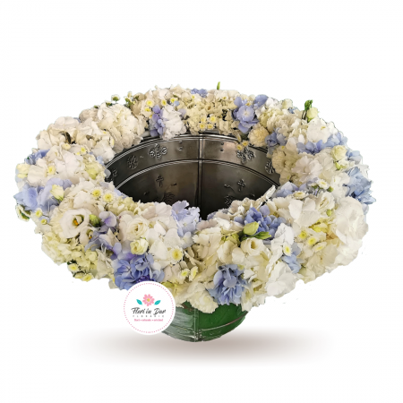 Aranjament cristelnita cu Hortensie eustoma și dianthus [1]