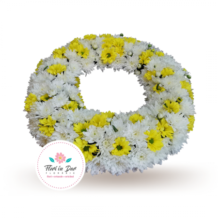 Aranjamente funerare - Aranjament funerar din crizantema