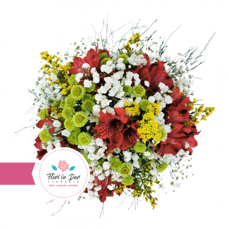 Buchet mireasa cu gipsofila solidago alstroemeria crizantema [1]