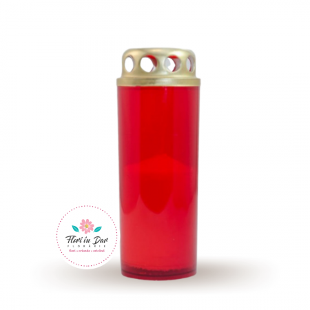 Funerare - Candela decorativa M6 plastic capac metal timp ardere 30 ore