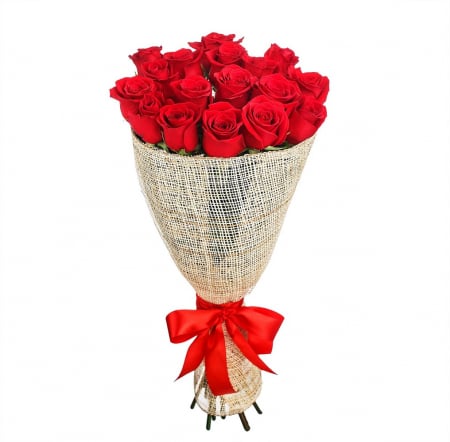 Flori de Sf Valentin - Buchet 17 trandafiri rosii