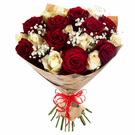 Buchete de flori - Buchet cu 19 trandafiri mix