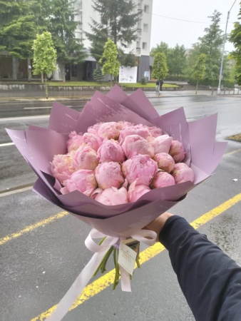 Flori pentru mama - Buchet 21 Bujori roz