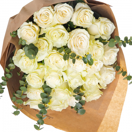 Buchet 25 trandafiri albi [1]