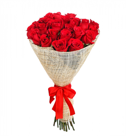 Flori pentru logodnica - Buchet 25 trandafiri rosi