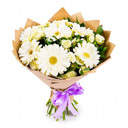 Flori de Sf Valentin - Buchet gerbera si minirose