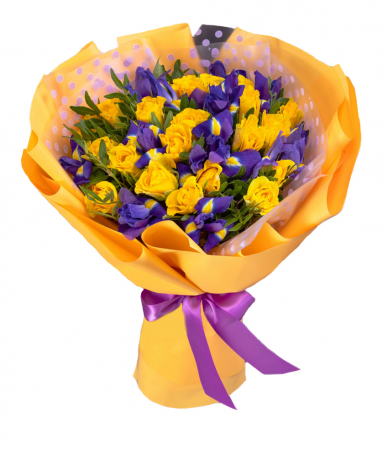 Buchete de flori - Buchet minirosa si irisi
