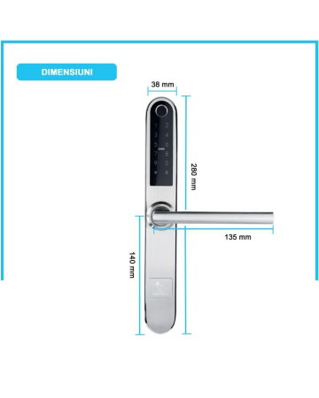 MONACO încuietoare smart cu amprentă, Bluetooth, WiFi, cod PIN, card RFID, cheie [2]