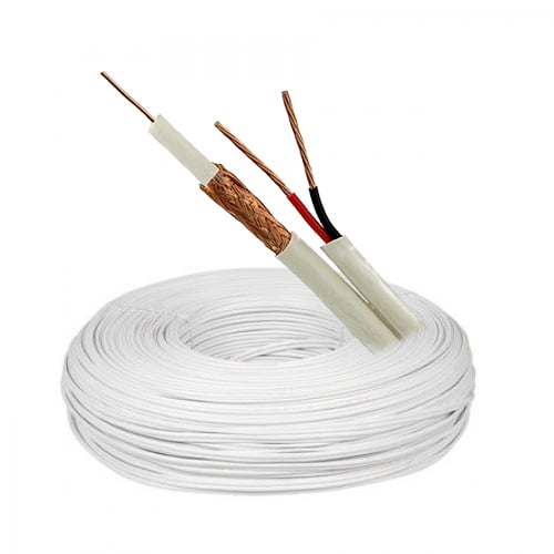 Cablu coaxial RG59 + alimentare 2x0.75, 100m, alb TSY-RG59+2X0.75-L-W [1]