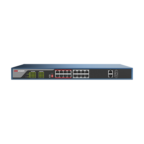 Switch Web-managed 16 porturi PoE, 2 porturi SFP uplink, - HIKVISION DS-3E1318P-E [1]