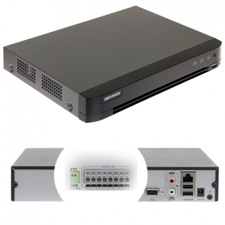 DVR 4 canale video 4MP lite, AUDIO HDTVI over coaxial, 4 x videobalun integrat- HIKVISION DS-7204HQHI-K1-B [0]