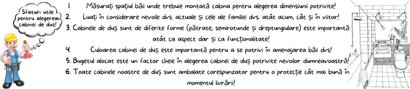 Categorii cabina dus