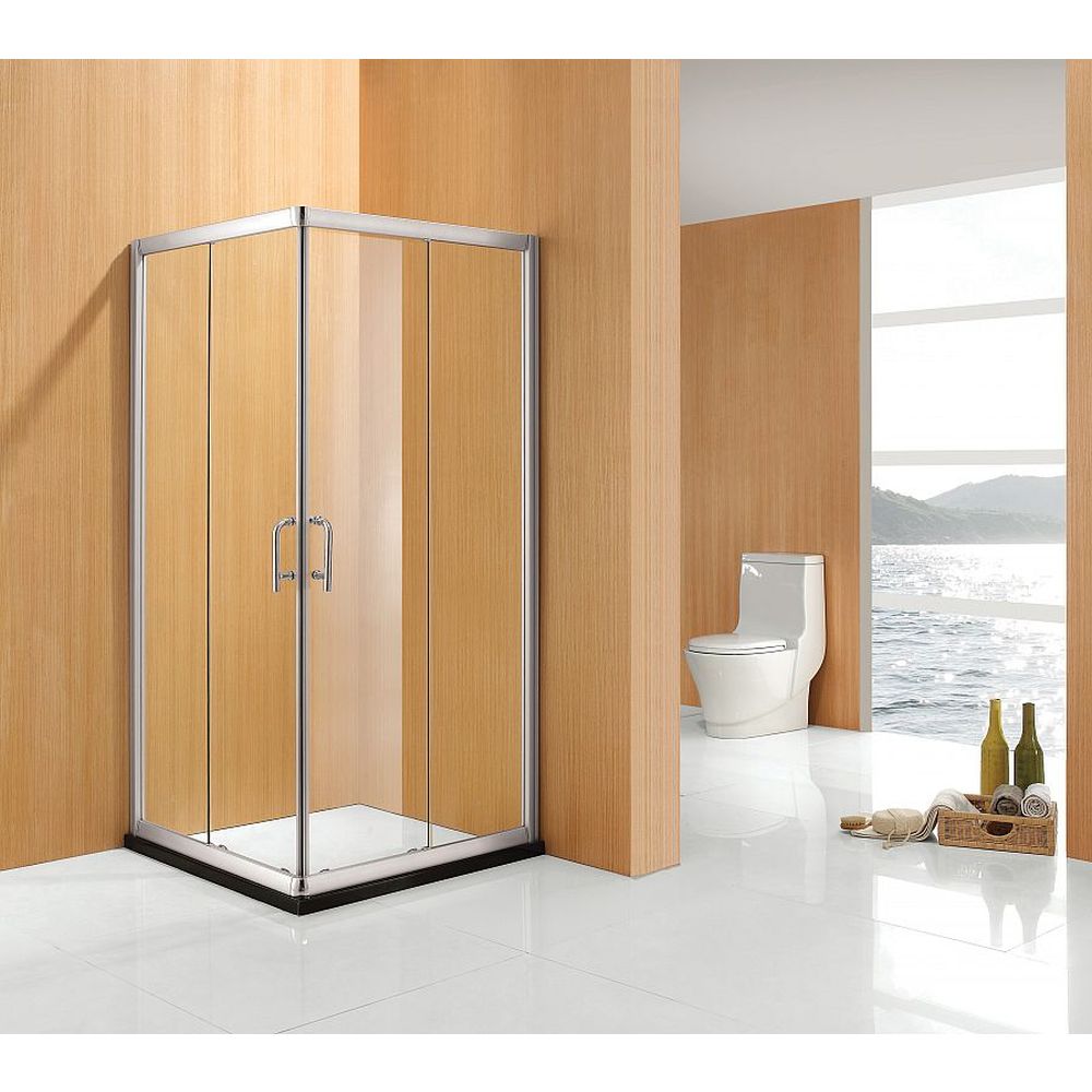 Cabina dus pe colt sticla cu usi culisante dalet, square