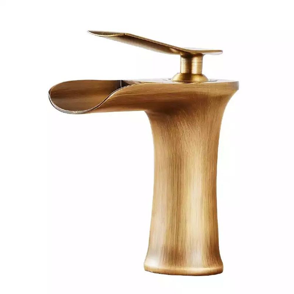 Baterie lavoar baie cascada bronz antichizat, foglia