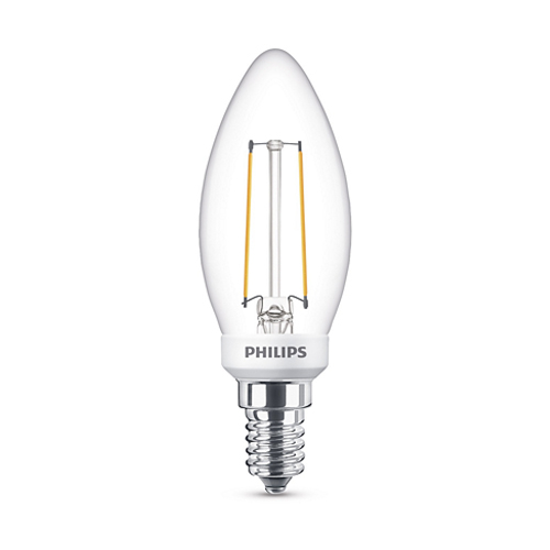 Poza Bec LED lumanare lumina calda Philips dimabil E14, 40W, 470lm, Classic Filament