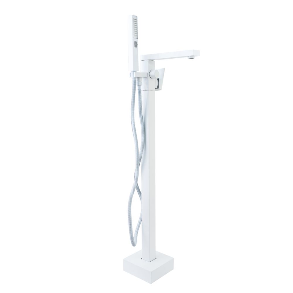 Baterie cada freestanding culoare alba, square
