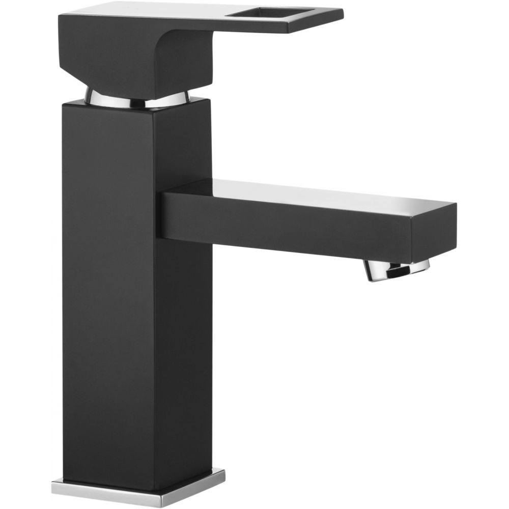 Baterie lavoar crom negru deante cu ventil inclus, anemon