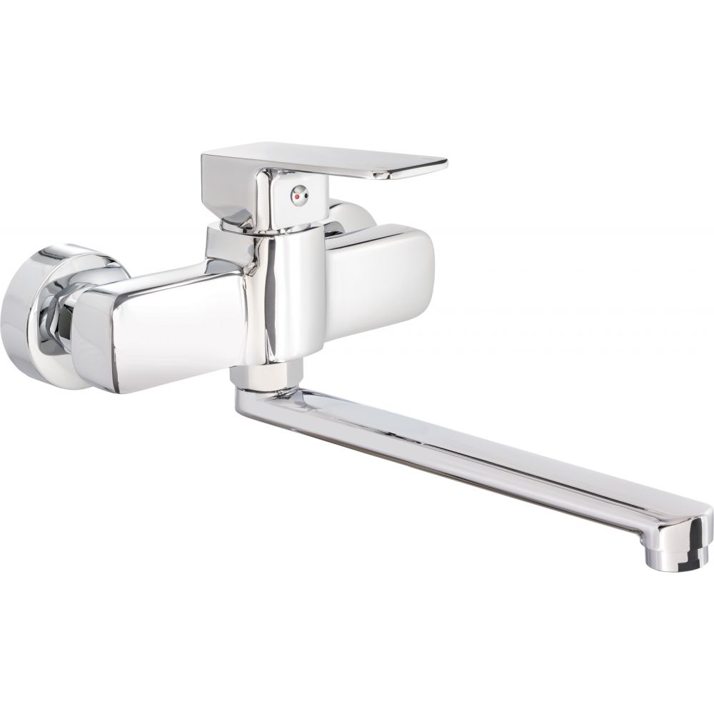 Baterie lavoar crom lucios cu pipa pivotanta 288 mm deante maro
